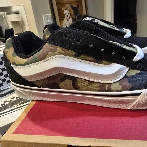Vans Knu Skool Mens Casual Shoes Camo Green Black VN000D22YJ7 Size 12 NIB - Picture 1 of 13